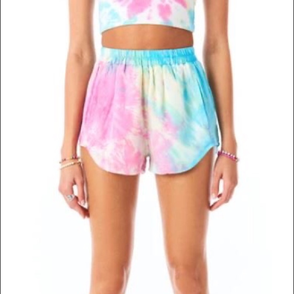 LF Tie Dye High Waisted Boxer Shorts with Pockets